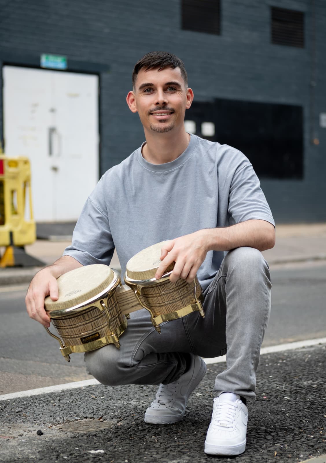 James Parrotté with bongos