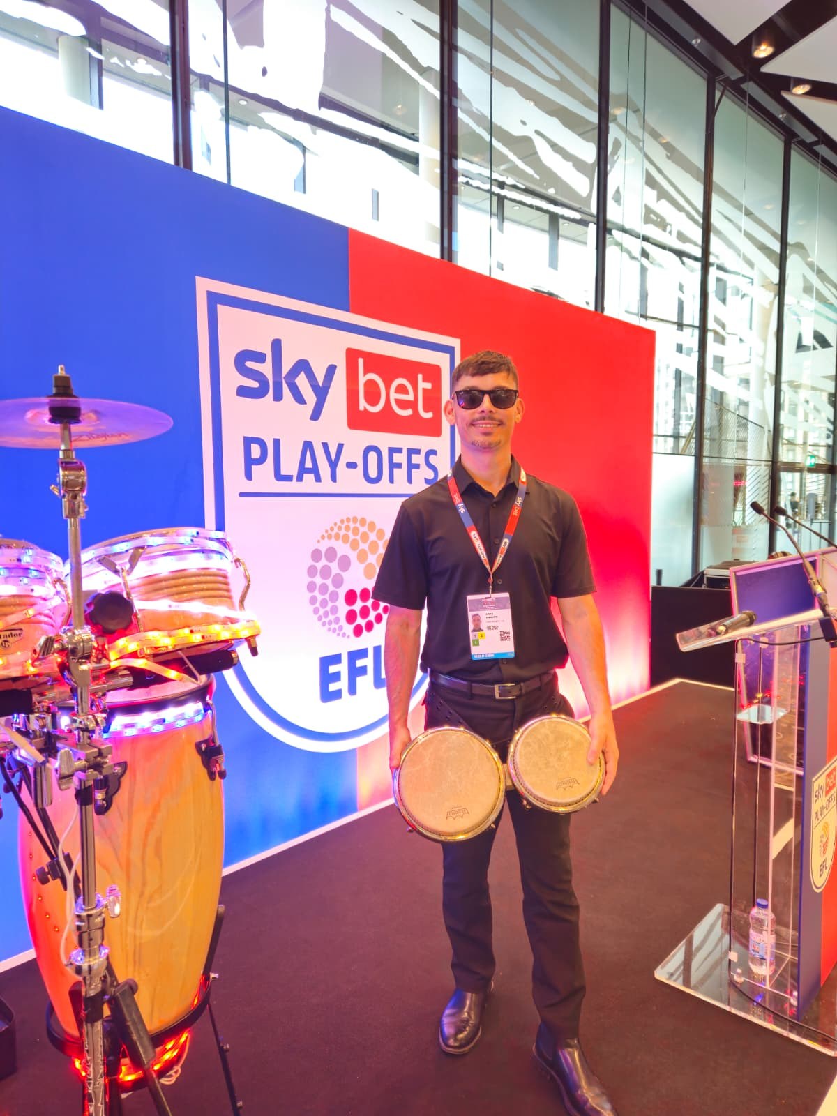 James performing at a branded summer event