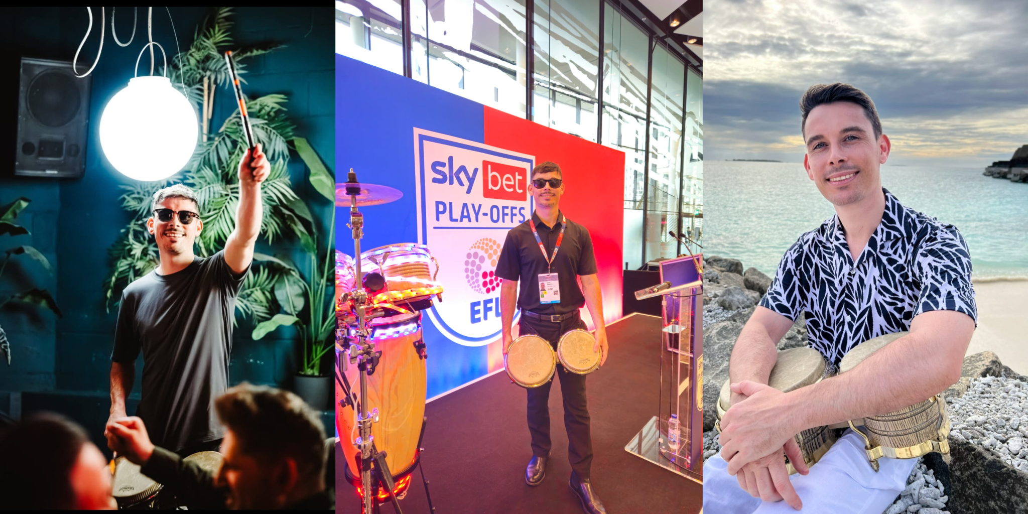 James Parrotté performing live percussion at events